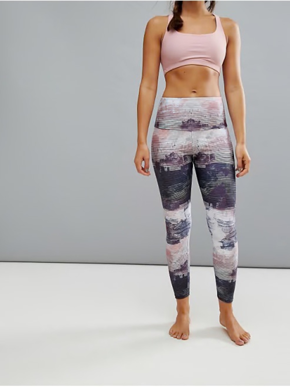 Onzie Pink & Purple Painterly High-Waist Leggings